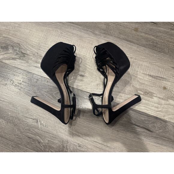 SCHUTZ Roxi Sandalia Salto Alto Black Heels GUC Size 9B - Picture 3 of 6